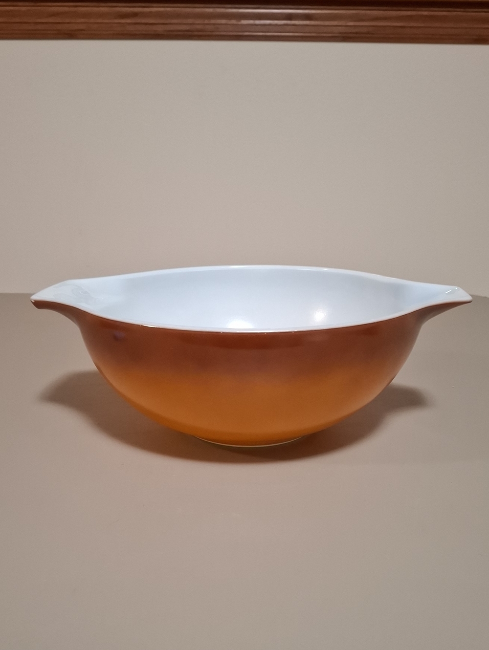 Pyrex Two-Tone Orange and White Mixing Bowl